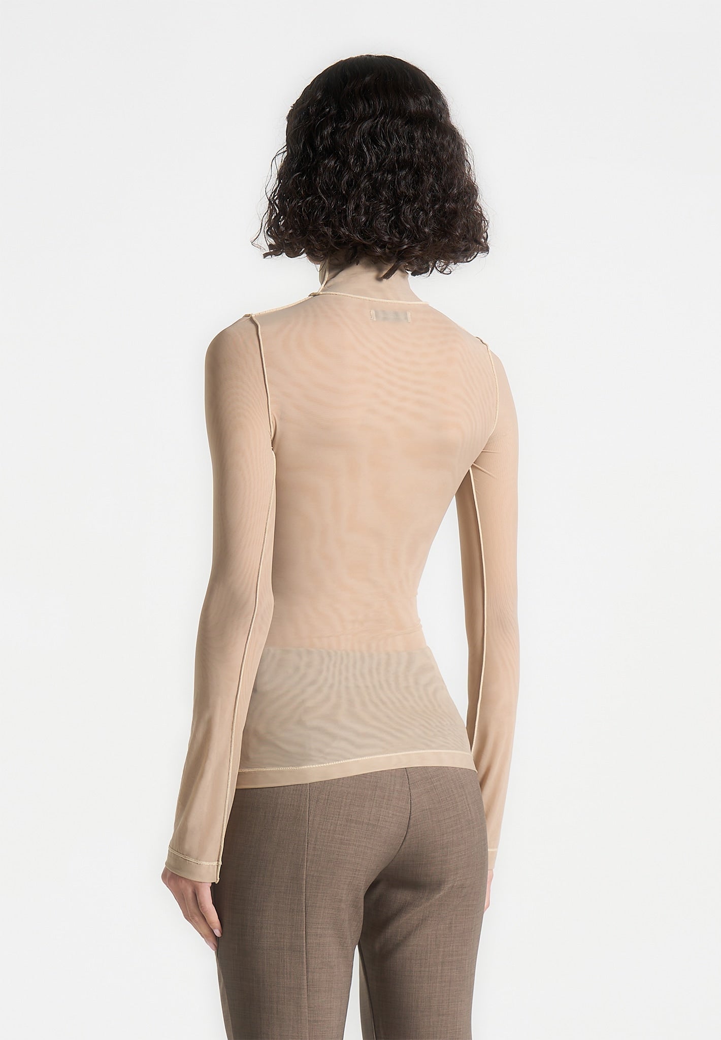 Mesh Double Layer Top - Taupe